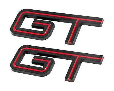 2005-2010 Ford Mustang GT Black & Red Side Fender Trunk Lid 4.5  Emblems - Pair • $22.95