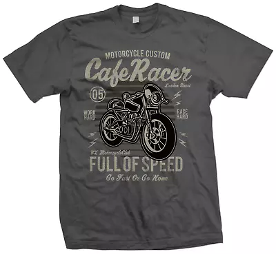 Cafe Racer Custom Motorcycle T Shirt - Go Fast Or Go Home - Biker T Shirt • £10.99