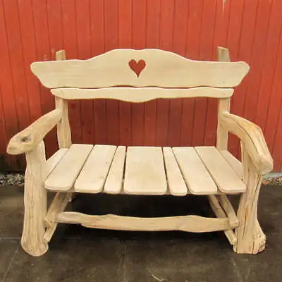 £1485.99 • Buy Handmade Bespoke Wooden Garden Bench Oak Seat Chair Eco Rustic Woodland Heart