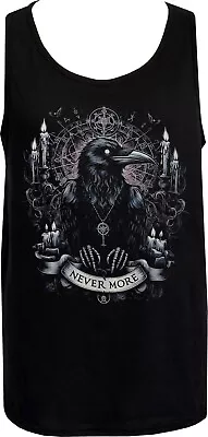 Nevermore Edgar Allan Poe Men's Gothic Tank Top Raven Goth Horror Vintage Book • £20.50