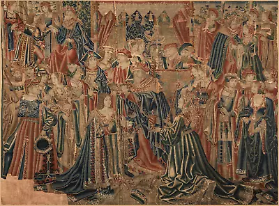 1468 Grand Medieval Tapestry: Myth Of Bellerophon The Golden Goblet RE415188 • $14.97