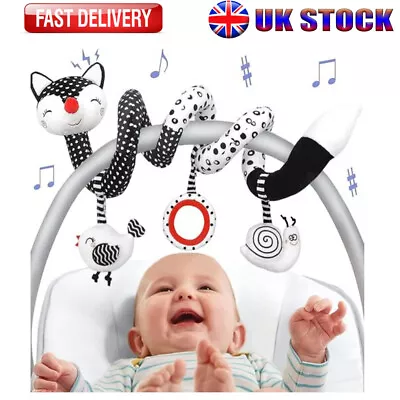 Baby Pram Spiral Hanging Toy Soft Pushchair Spiral Wrap Sensory Toy For Boy Girl • £12.34