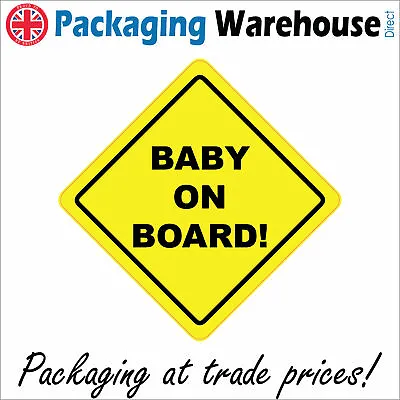 Hu348 Baby On Board Sign Yellow Car Warning Distance Little Person Precious • £118.57