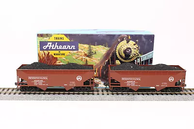 HO Athearn 2-Bay Hopper W/ Coal Pennsylvania PRR 222615 & 222649 Set Of 2 • $18.89