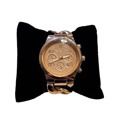 Michael Kors | MK1038-1 Rose Gold Runway Stainless Steel Twist Chain Watch GUC • $54.59