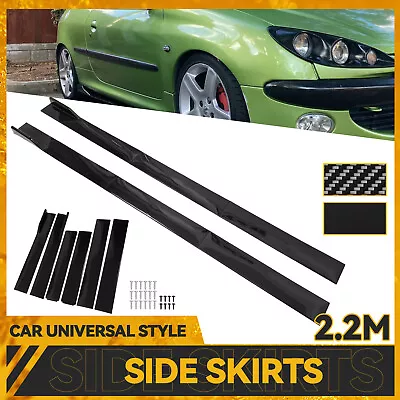 86.6'' Universal Black Car Side Skirt Extension Rocker Panel Splitter Auto Lip • $37.19