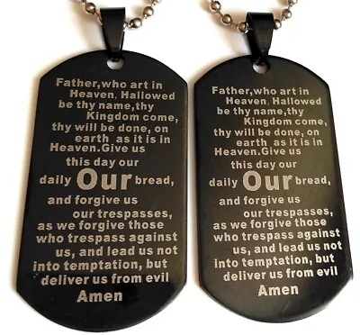 10pcs LORD'S PRAYER Stainless Steel Pendant Necklace Men's Jewelry W/Chains • $16.99