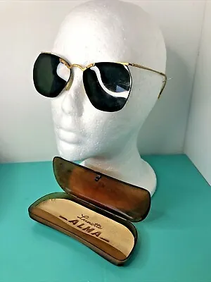 £49.99 • Buy Vintage 1950s 1960s French Gold Plated Sunglasses Lovely Alma Lunette In Case