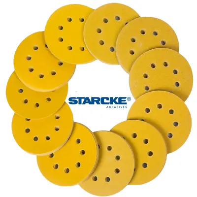 125mm Sanding Discs 8 Hole 5 Inch Starcke Hook And Loop 40 - 800 Grit • £22.98