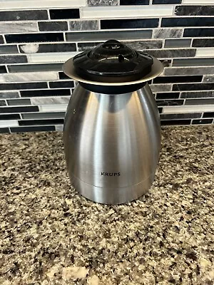 Krups 10-Cup Stainless Steel Carafe Aroma Control Thermal Coffee Pot Pitcher Lid • $19.99