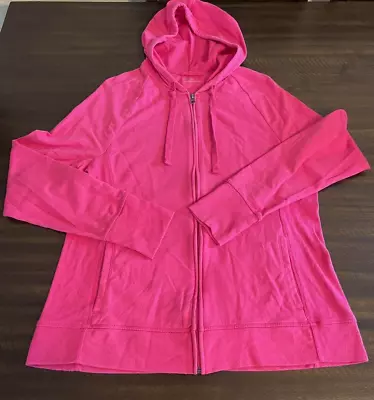 Merona - Women's Full Zip Lightweight Hoodie Jacket - Large - Pink Fushia • $15