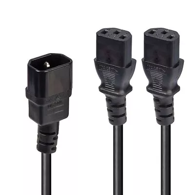 Lindy 30363 IEC C14 To 2 X IEC C13 Splitter Power Extension Cable Black 1m • £12