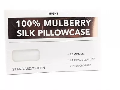 100% Mulberry Silk Pillowcase Great For Hair & Skin With Zipper New Sealed White • $24.95