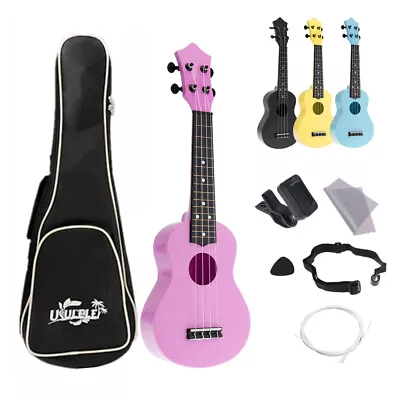 $30.91 • Buy 21 Inch Ukulele Soprano Ukelele 4 String Tuner Strap Gift For Kid Baby Beginner