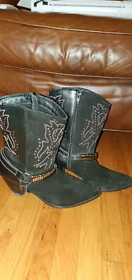 Idyllwind By Miranda Lambert Leather Boots Short Black Buckle Womens Size 11 Euc • $30
