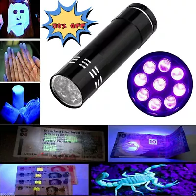 UK UV Black Light Torch Ultra Violet Gas Leak Forensic Blood Urine Detector- • £0.99