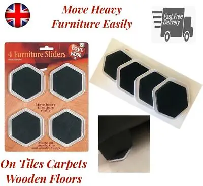 4 Pcs Heavy Duty Furniture Sliders Movers Magic Moving Gliders Removal Pad Lift • £4.35