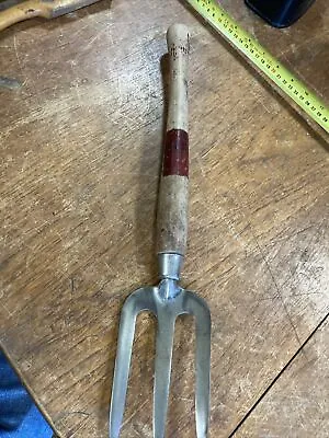 VINTAGE Hand Held Garden Fork Wooden Handle Garden Tool Gardening • £5