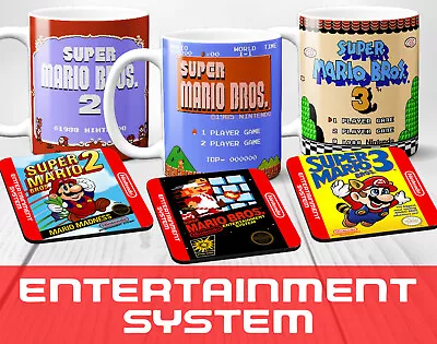 Super Mario Bros (NES - Nintendo Entertainment System) Mug + Coaster Gaming Game • £11.49