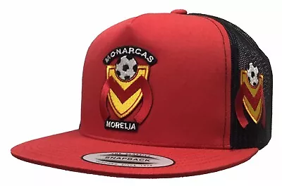 Monarcas Morelia Mexico Soccer 2 Logos Hat Red Black Mesh Logo Federal • $20