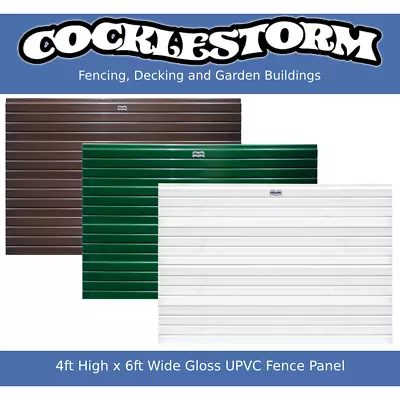 4ft High X 6ft Wide Gloss UPVC Plastic Garden Fence Panel • £106