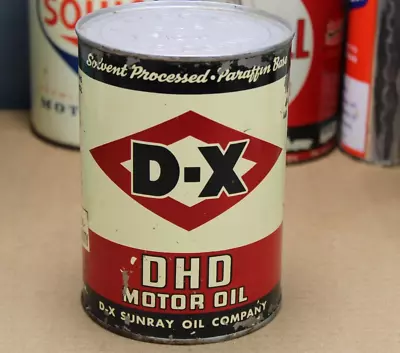 100% Original * Early 1950s Era D-X DHD MOTOR OIL Old Tin 1 Quart Can • $42