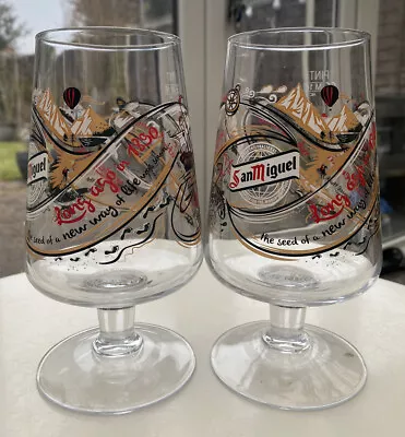 £21.99 • Buy 2 X San Miguel Cerveza Anniversary Limited Edition Pint Glass Spanish Beer New