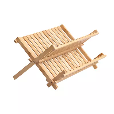 Sherwood Home Bamboo Folding Dish Rack - Natural Brown - 45x33x26cm • $39.95
