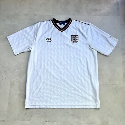 England Official Umbro Reissue Shirt 1986 Mens Size XL White Football Shirt • £49.99