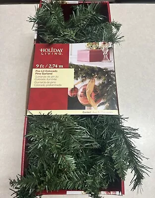 Holiday Living 9ft Pre-Lit Colorado Pine Garland New • $14.95