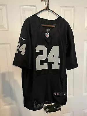 Marshawn Lynch #24 Oakland Raiders NFL NIKE Home Black Jersey Men's L 48 • $90