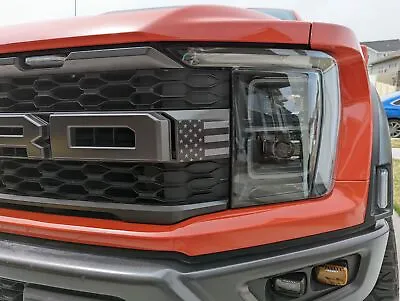 2021-2023 Ford Raptor F-150 American Flag Subdued Headlight Insert Vinyl Decals • $19.99