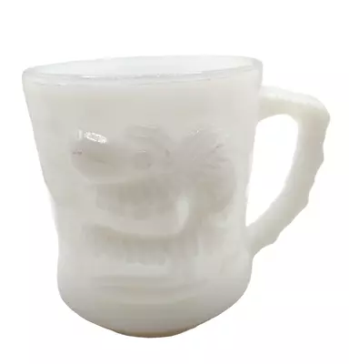 Vintage B.C. Comic GROG Milk Glass Mug Coffee Cup Caveman Johnny Hart  Fire King • $8.50