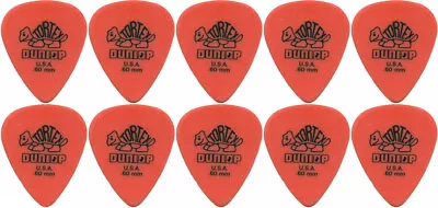 10 X Jim Dunlop TORTEX 0.60mm Guitar Picks 418R Orange Standard • $7.94