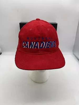 VTG Montreal Canadiens Corduroy Starter Script Spellout Snapback Hat Cap NHL • $59.99