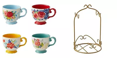 5PC Coffee Cups Mugs W/Tree Rack Stand NEW • £24.08