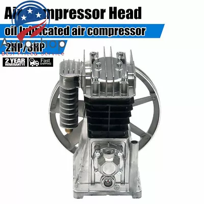 PAC Piston Air Compressor Pump Motor Head Twin Cylinder Oil Lubricated+ Silencer • $124