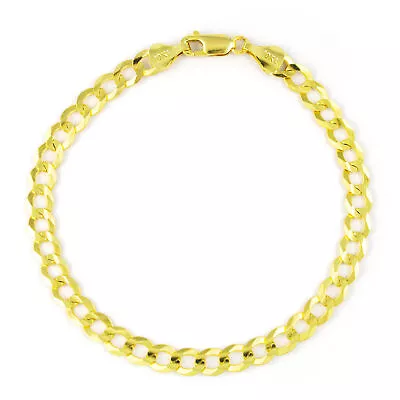 10K Yellow Gold 6.5mm Cuban Link Curb Chain Bracelet Mens Womens 7.5  • $227