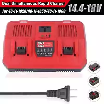 Dual Bay Simultaneous Rapid Charger / 12V-18V For Milwaukee For M18 Battery NEW • $32.96