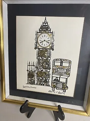 Genuine Framed Signed Handmade Watch Parts Collage By L. Kersh Of London Vtg • $44.99
