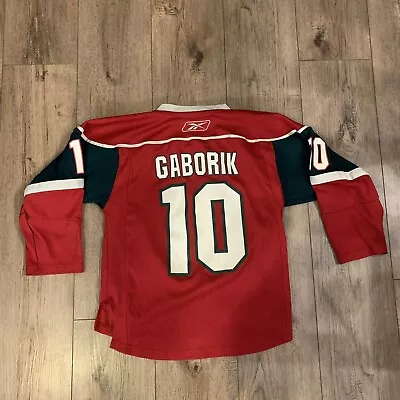 Vintage Reebok Minnesota Wild Marion Gaborik Kids Youth Jersey Size S/M • $25