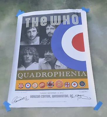 The Who Quadrophenia Signed Lithograph Poster Tour 2013 Washington DC • $299