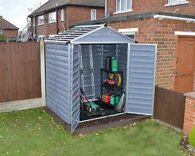 Outdoor Garden Storage Shed 6x5ft SkyLight Polycarbonate With 2 Shelf Kits • £499