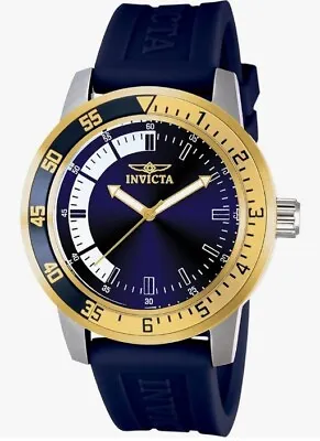 Invicta Men 12847  BLUE DIAL Strap 45mm Stylish Watch • $24.97