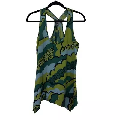 Manuhealii Women's Blouse Medium Green Hawaiian Aloha Sleeveless  • $49.99