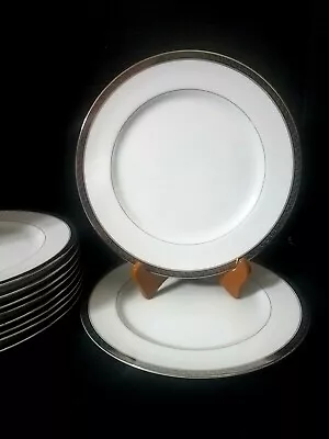 *Mikasa Alton 5299 (2) 10.5  Dinner Plates Fine China White Platinum Dinnerware • $19.95