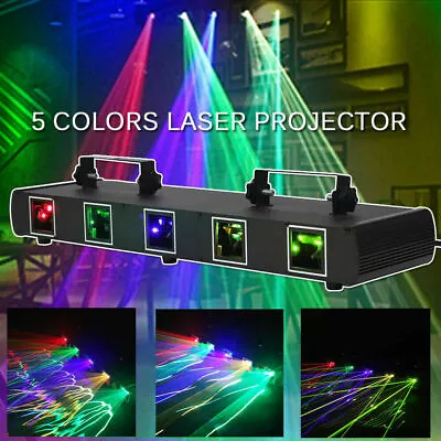 Laser Light 5 Lens 5 Beam RGBYC DJ Stage Lighting Disco Show DMX Projector Light • $149.99