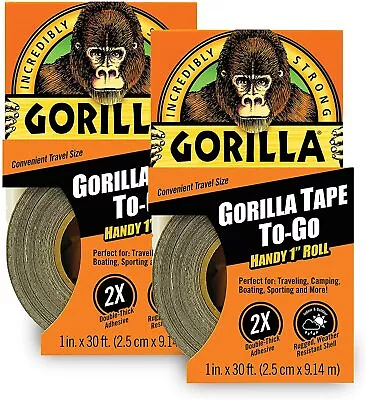 Heavy Duty Gorilla Tape Mini Handy Roll Of Double-Thick Tape & Adhesive 2-Pack • $17.99