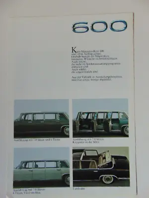 Original 1969 Mercedes Benz 600 Brochure German Version • $18