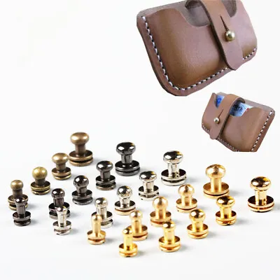 £3.05 • Buy 10Sets Double Sided Round Head Stud Screwback Leather Bag Chicago Screw Rivet